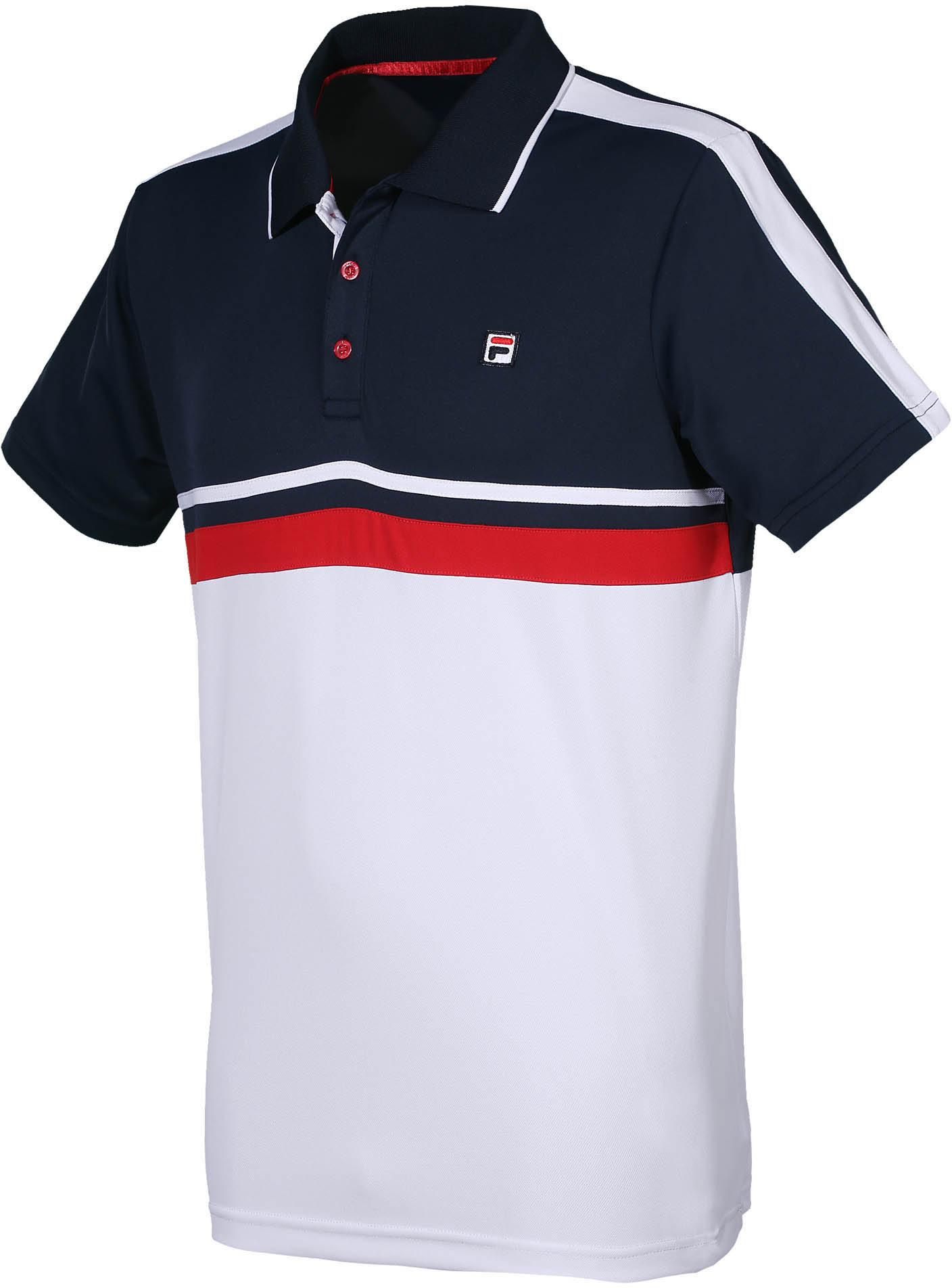 Fila Polo Paco - white/peacoat blue/fila red
