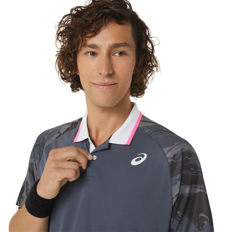 Asics Court Graphic Polo-Shirt - carrier grey