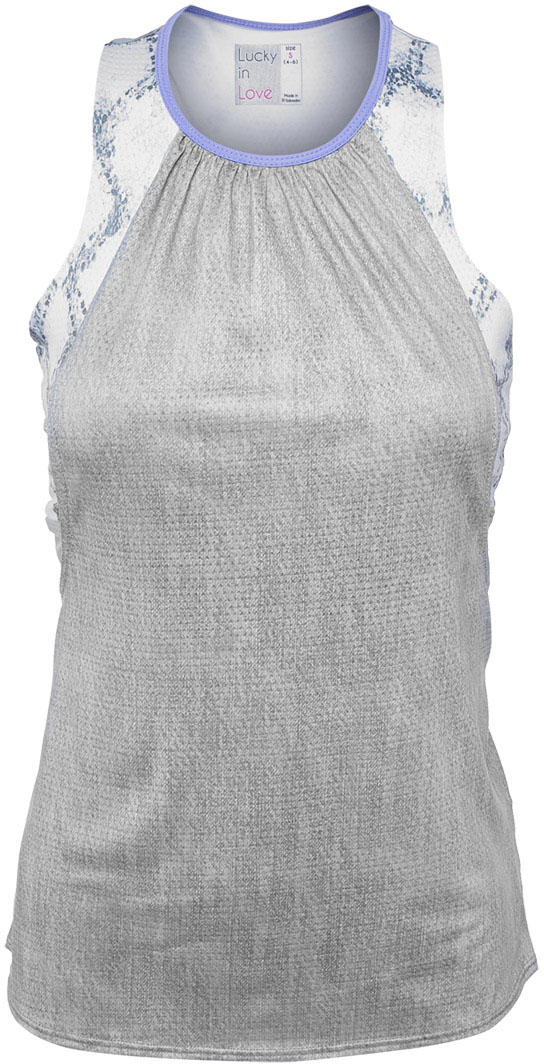 lucky-in-love-snake-charmer-high-neck-bralette-tank-grey Lucky in Love Snake Charmer High Neck Bralette Tank - grey