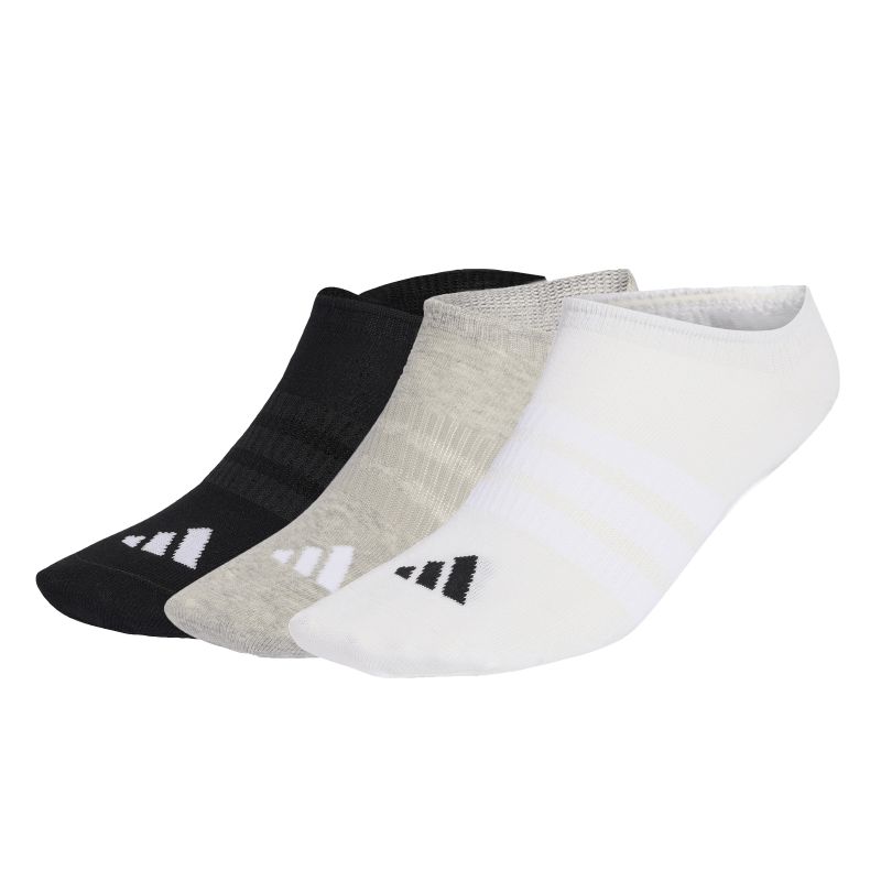Adidas Thin & Light Sportwear No Socks 3P - medium grey heather/white/black Adidas Thin & Light Sportwear No Socks 3P - medium grey heather/white/black