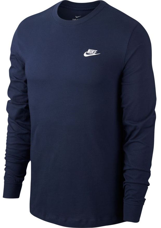 Nike Sportswear Club Tee LS - midnight navy/white