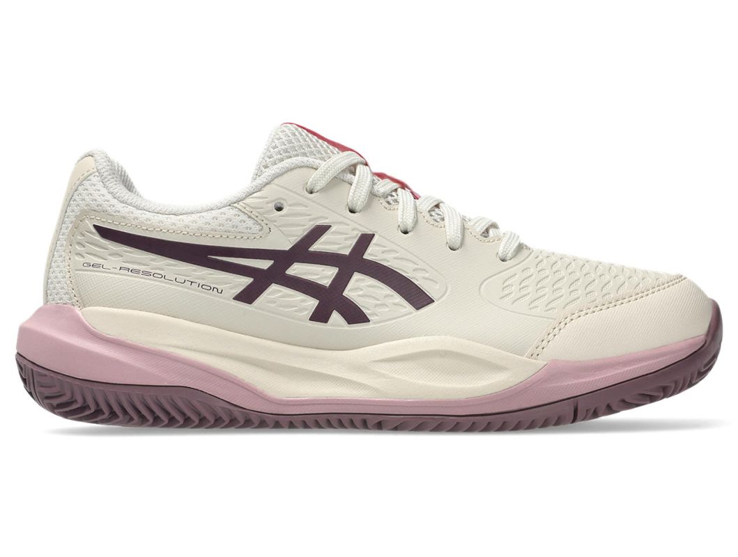Asics Gel-Resolution X GS Clay - soft oat/dark aubergine