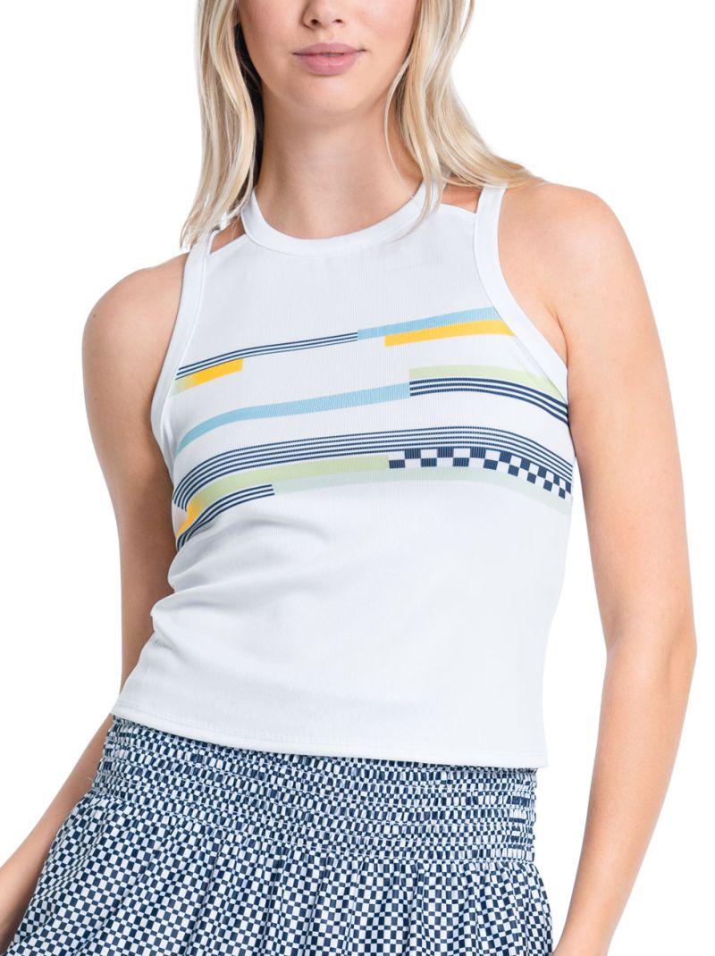 Lucky in Love Cool Urbana Finish Line Tank - white