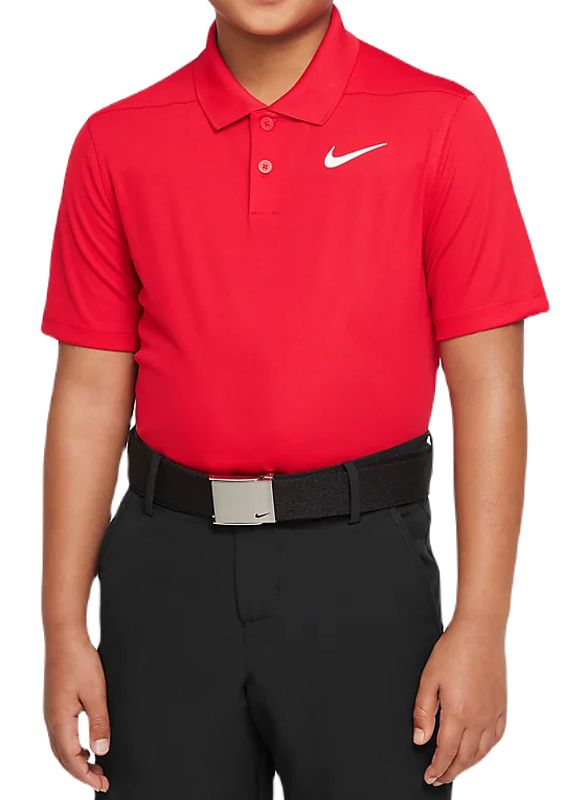 dn1970-657 Nike Boys Dri-Fit Victory Golf - university red/white