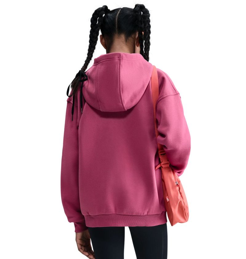 Nike Kids Sportswear Club Fleece Oversized Full Zip - sweet beet/white