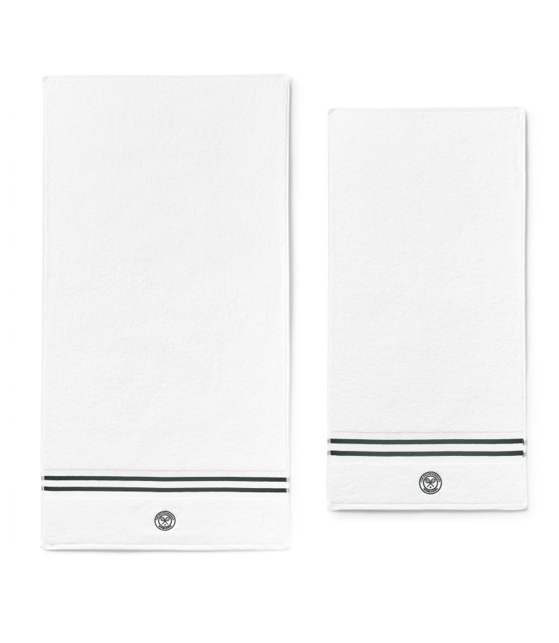 Wimbledon Baseline Towel Set - white/green