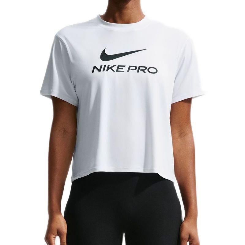 Damski T-shirt Nike Pro Loose - white/black