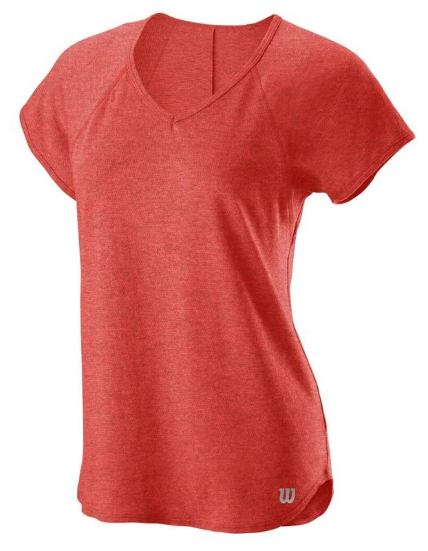 Wilson Training V-Neck Tee W - hot coral