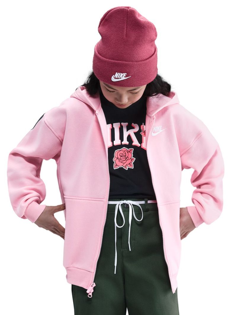 Nike Kids Sportswear Club Fleece Oversized Full Zip - med soft pink/white
