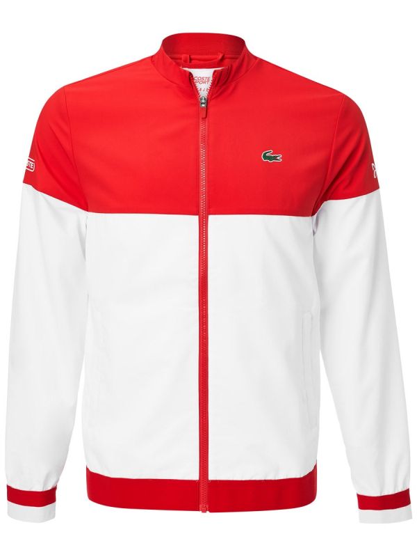 Lacoste Men’s Lacoste SPORT x Novak Djokovic Colourblock Zip Jacket - white/red