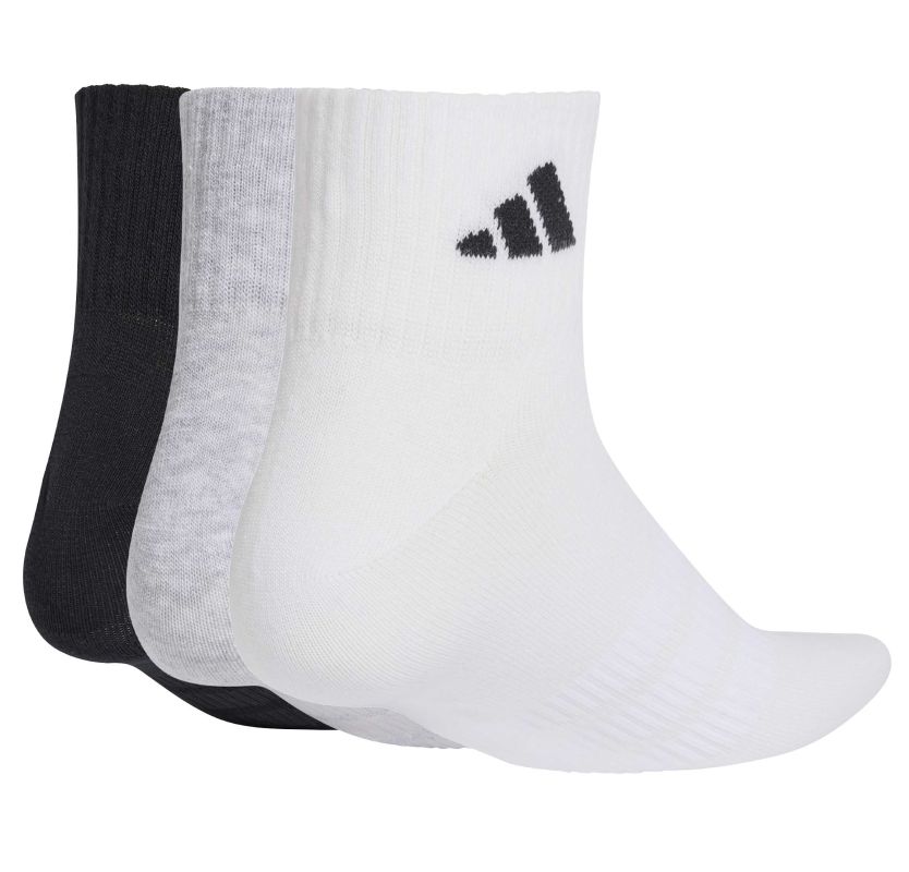Adidas Thin & Light Sportwear Ankle 3P - medium grey heather/white/black Adidas Thin & Light Sportwear Ankle 3P - medium grey heather/white/black