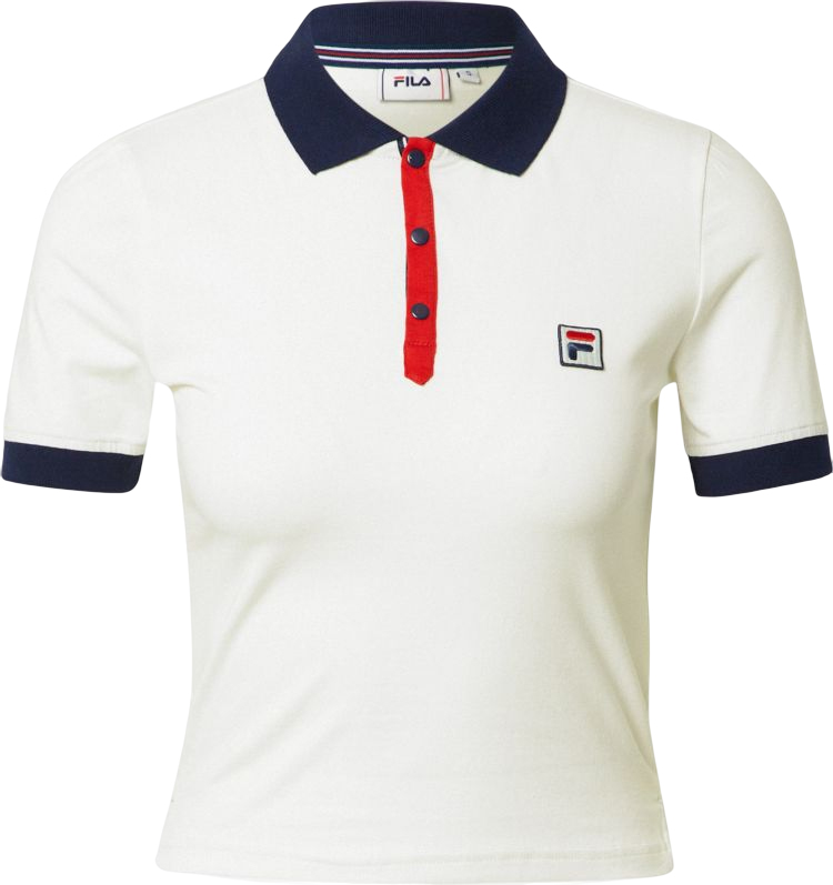 Fila Hateya Cropped Polo Shirt Women - blanc de blanc/black iris Fila Hateya Cropped Polo Shirt Women - blanc de blanc/black iris