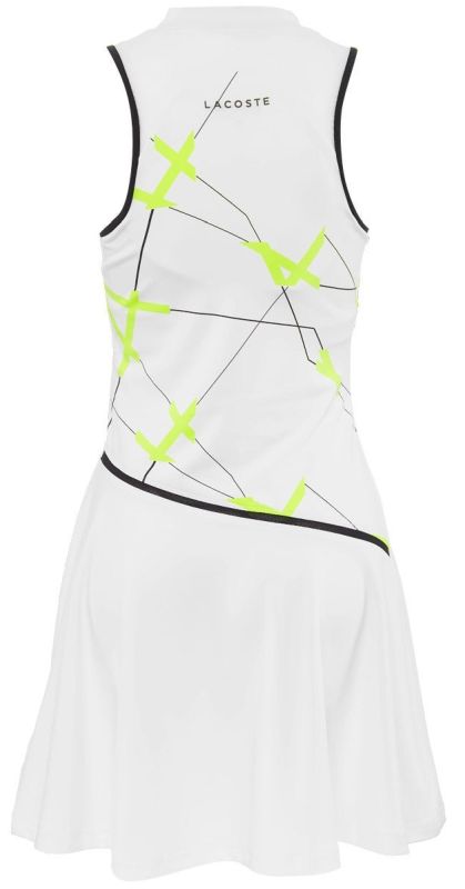 Lacoste Women's SPORT Geometric Print Tennis Dress - white/black/flashy yellow