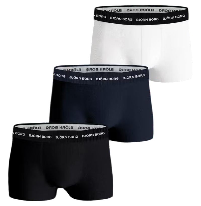 Björn Borg Cotton Stretch 3P - black/white/navy blue