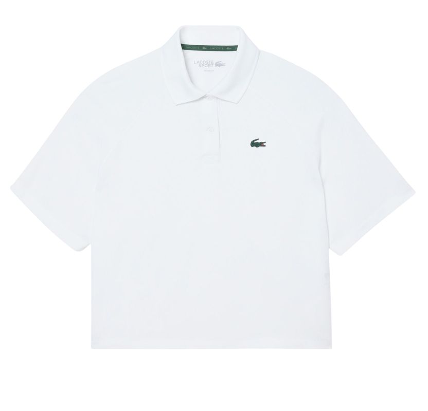 Damskie polo Lacoste Ultra Dry UV Protect Sport - white