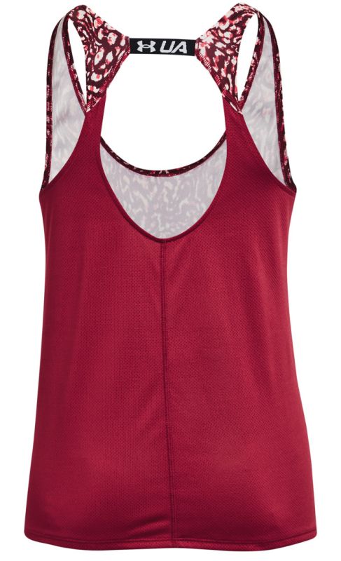 Women's UA Fly-By Printed Tank - black rose/reflective