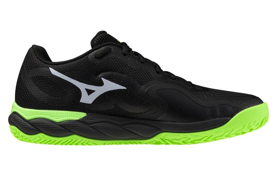 Mizuno Wave Enforce Court Padel - black/foliage green/glowing