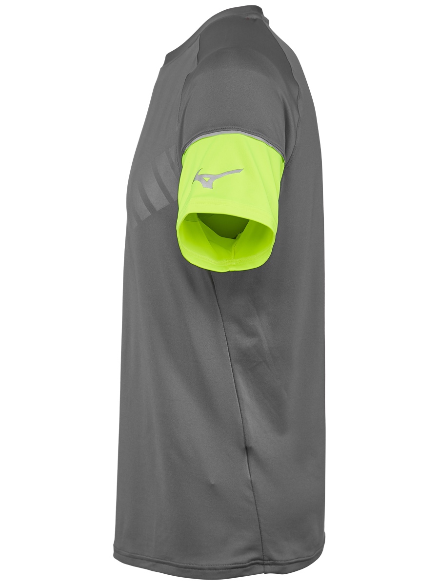 Mizuno Shadow Tee - castlerock/safety yellow
