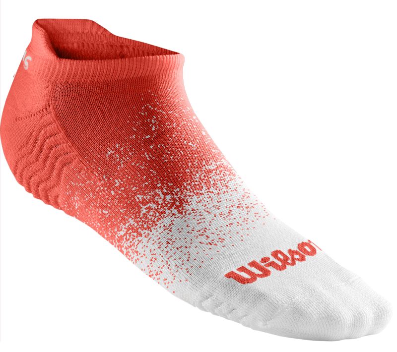 Wilson Kaos II No Show Sock 1P - hot coral/white