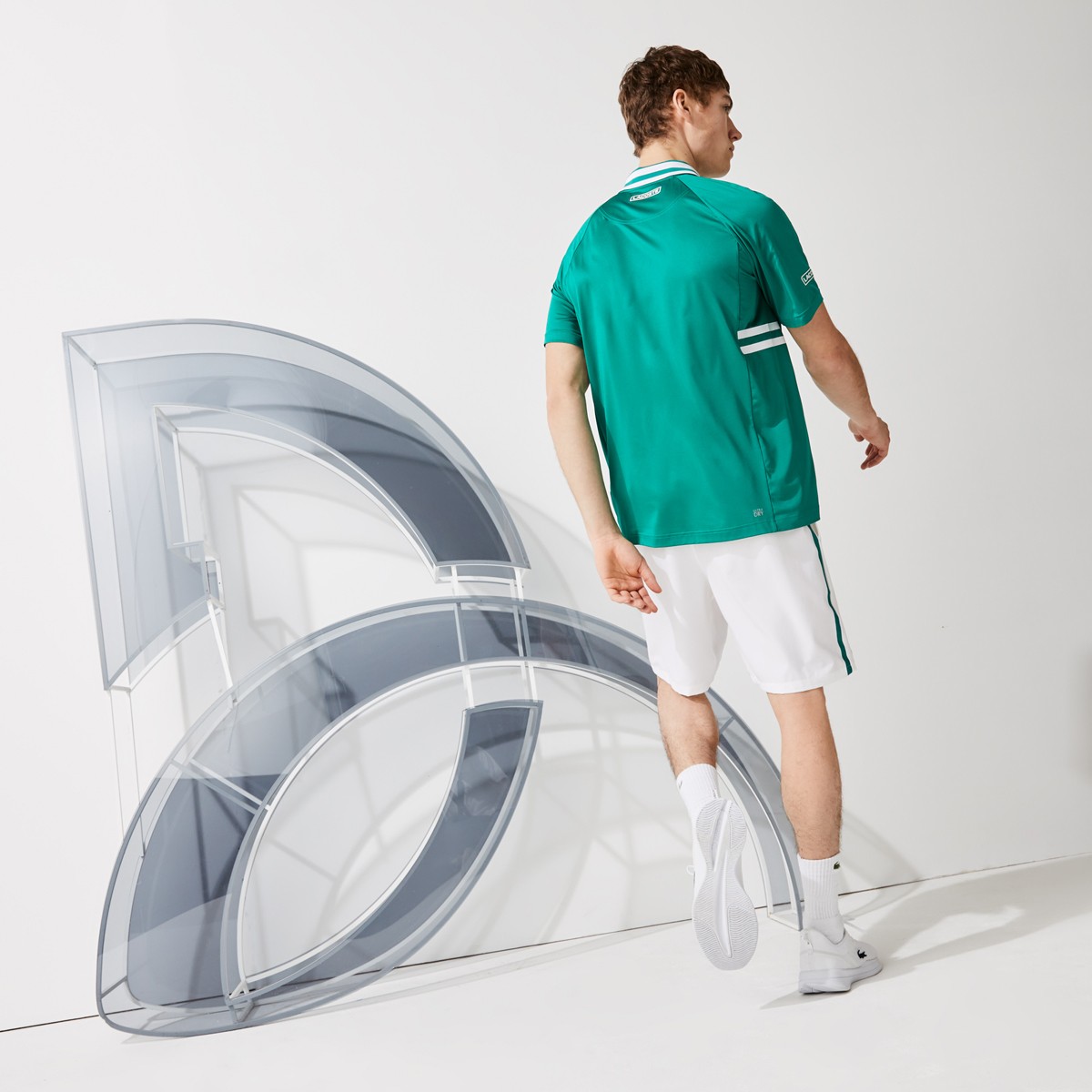 Lacoste Men’s Lacoste SPORT x Novak Djokovic Breathable Stretch Shorts - white/gre