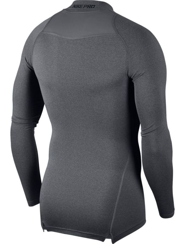 nike-pro-ls-comp-top-mock-carbon-heather-black-black-2 Nike Pro LS Comp Top Mock - carbon heather/black/black