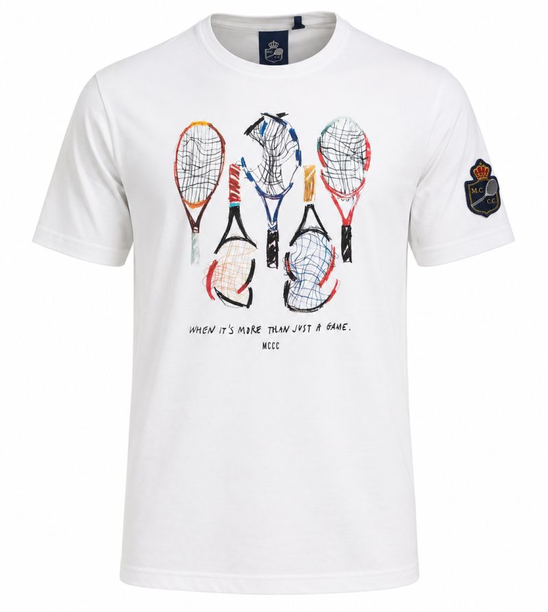 Monte-Carlo Country Kids Club MCCC Rackets Print - milk