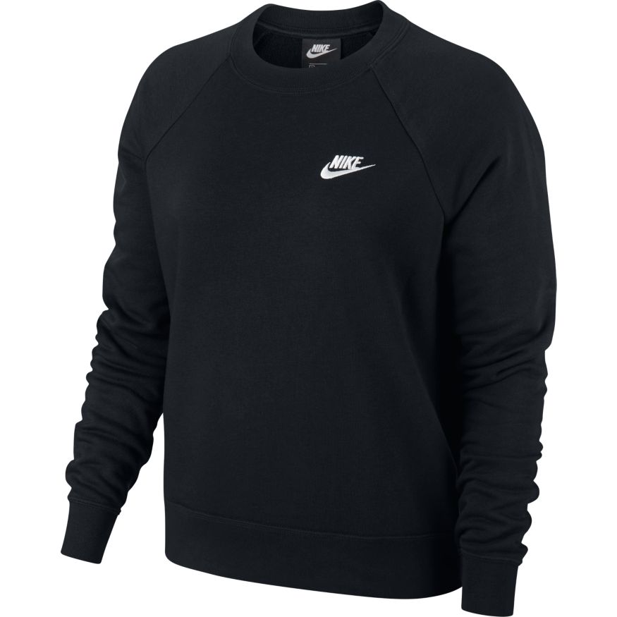 nike-essential-crew-fleece-black-white-1 Nike Essential Crew Fleece - black/white