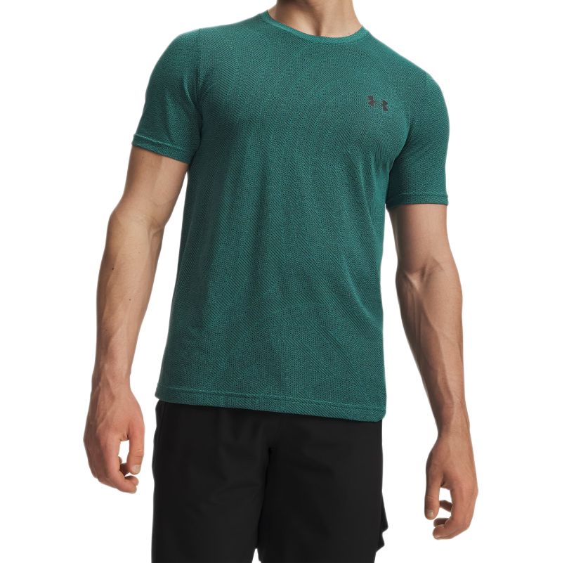 Męski t-shirt Under Armour Vanish Seamless Novelty - geode green/black