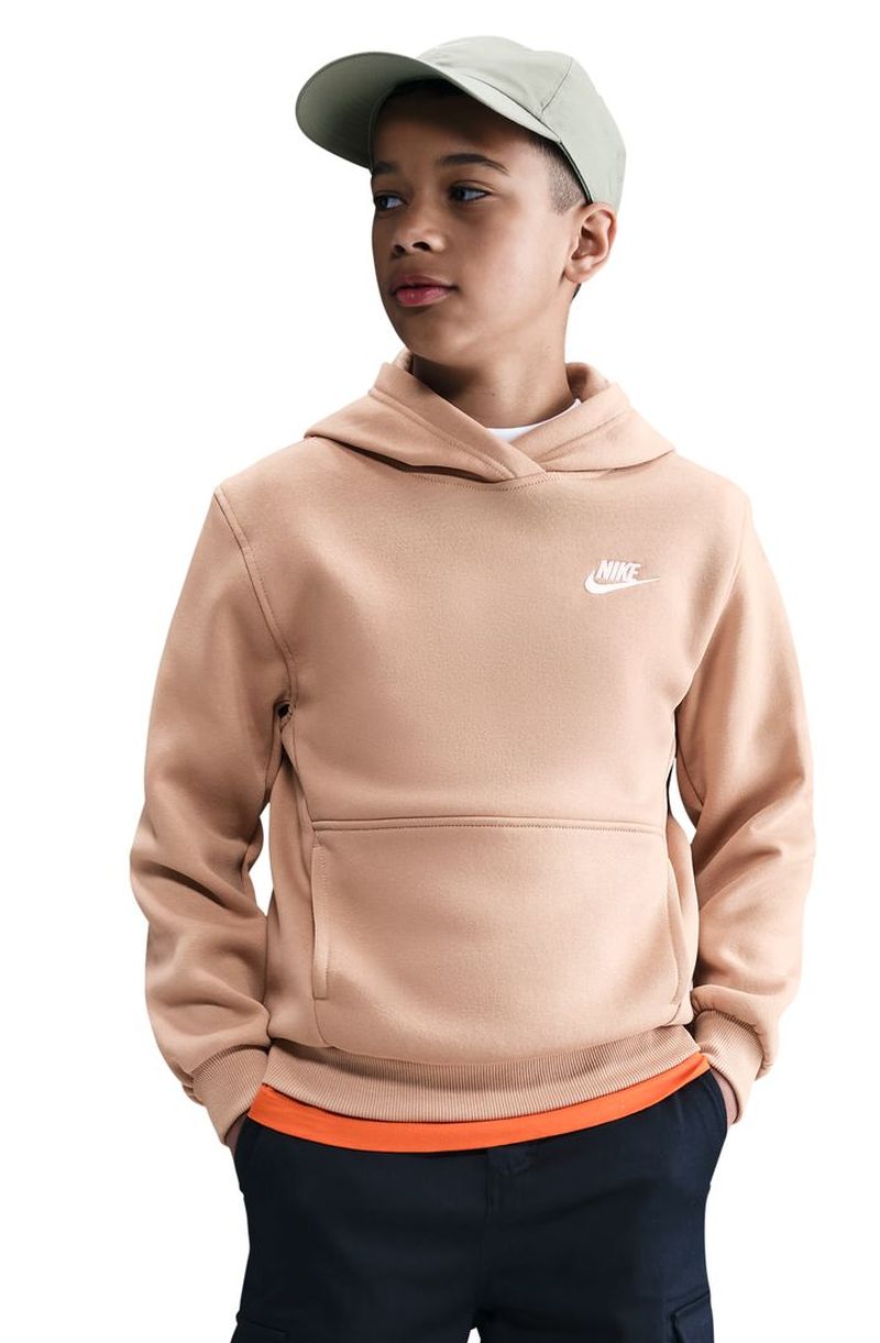 Nike Kids Sportswear Club Fleece Pullover Hoodie - hemp/white