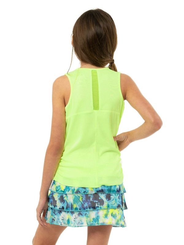 Lucky in Love Girls Eyelet Go Lightweight Rib Tank - orange frost