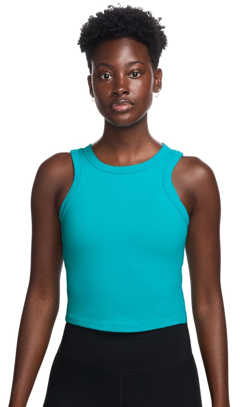 Nike One Fitted Dri-Fit Short Sleeve Crop - dusty cactus/black 
