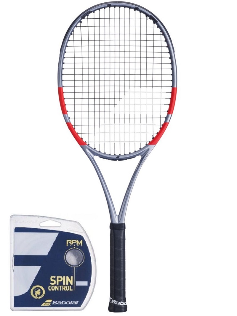 Babolat Pure Strike 100 16/20 4-gen - grey/fluo strike + string