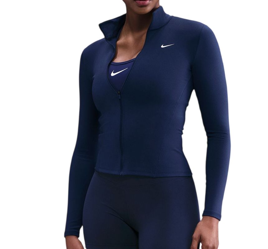 Damska bluza Nike One Dri-Fit Full Zip Fitted - midnight navy/white