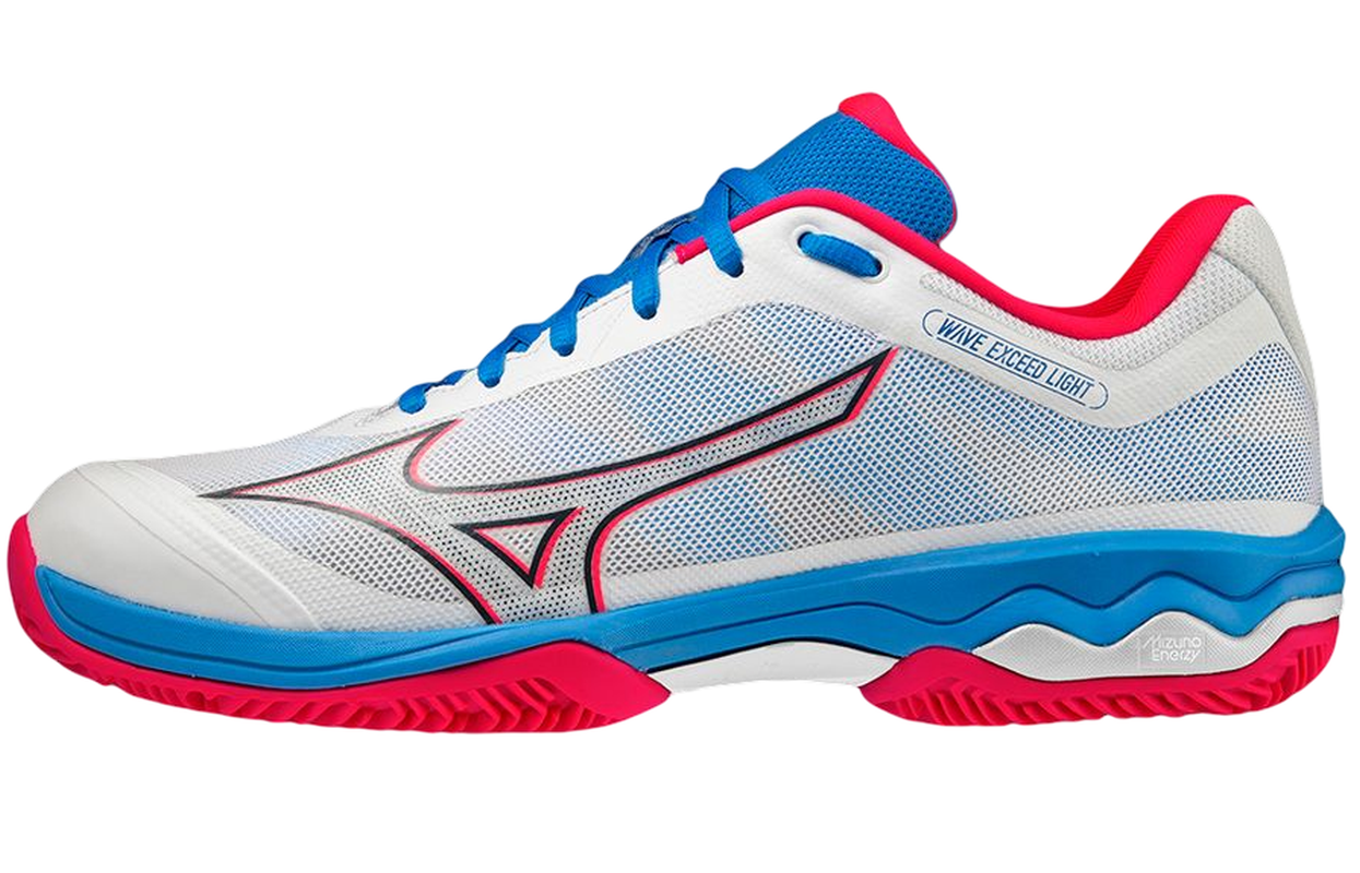 Mizuno Wave Exceed Light Padel - white/opera red/prace blue