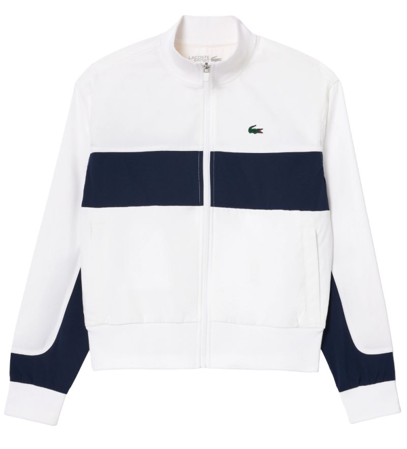 Lacoste Ultra-Dry Colourblock Stretch Tennis Jacket - white/navy blue Lacoste Ultra-Dry Colourblock Stretch Tennis Jacket - white/navy blue