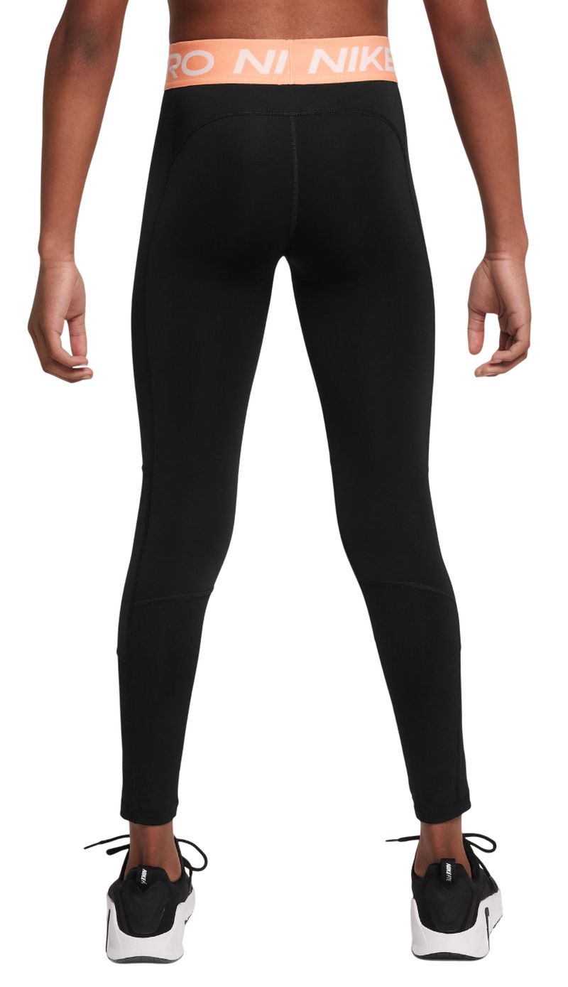 Nike Girls Pro Dri-Fit - black/apricot agate/white Nike Girls Pro Dri-Fit - black/apricot agate/white