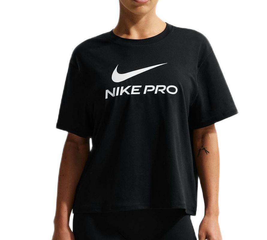 Damski t-shirt Nike Pro Loose - black/white