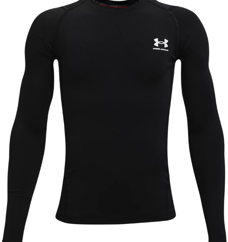 Under Armour Boys' HeatGear Armour Long Sleeve - black/white Under Armour Boys' HeatGear Armour Long Sleeve - black/white