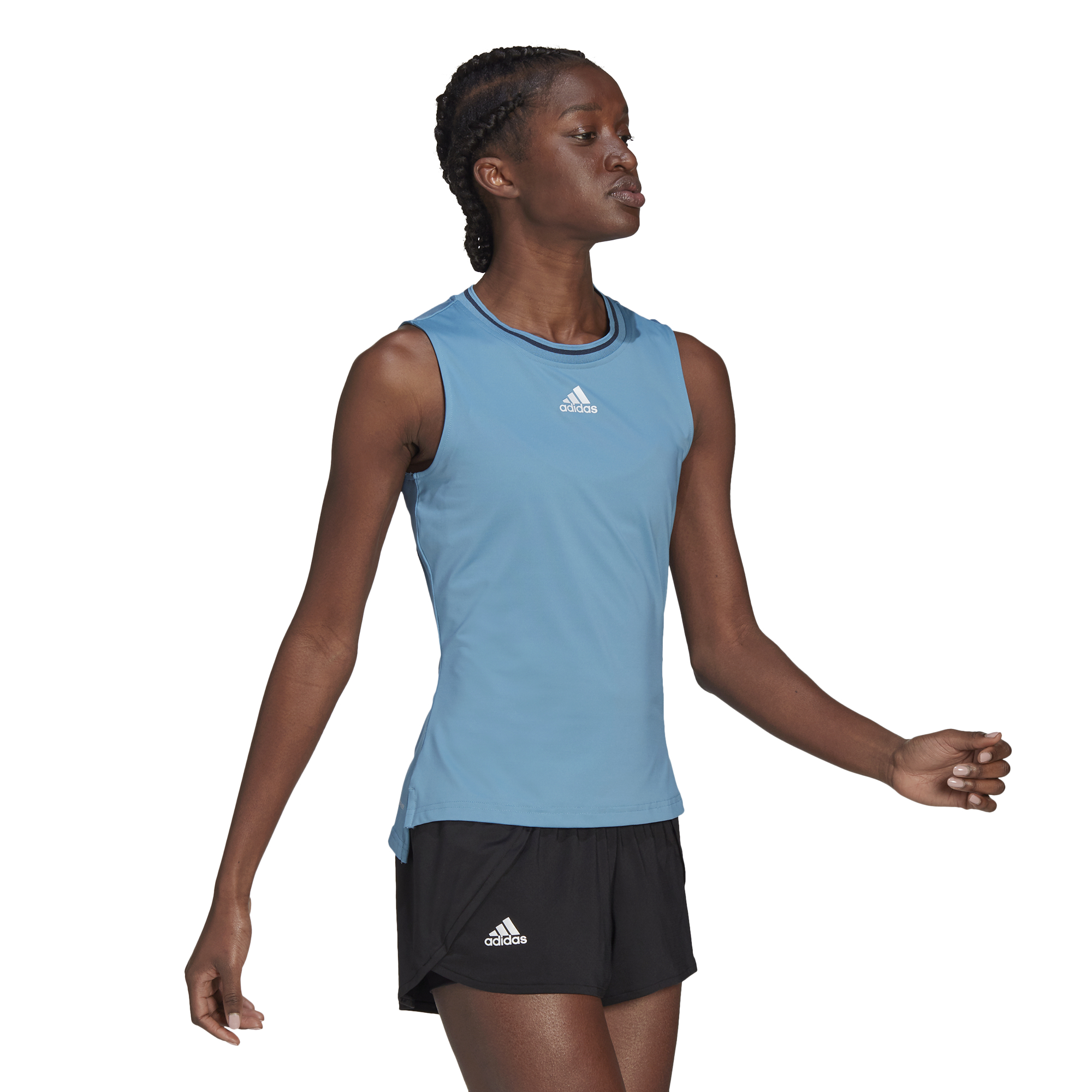 Adidas Match Tank Top W - hazy blue/white