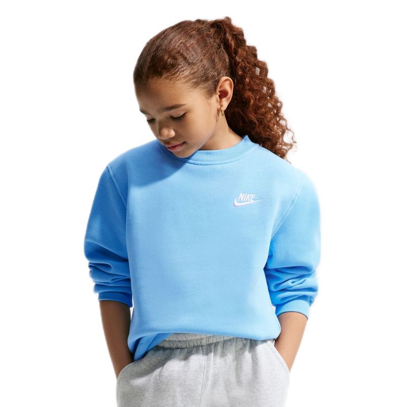 Bluza dziewczęca Nike Kids Sportswear Club Fleece - football blue/white
