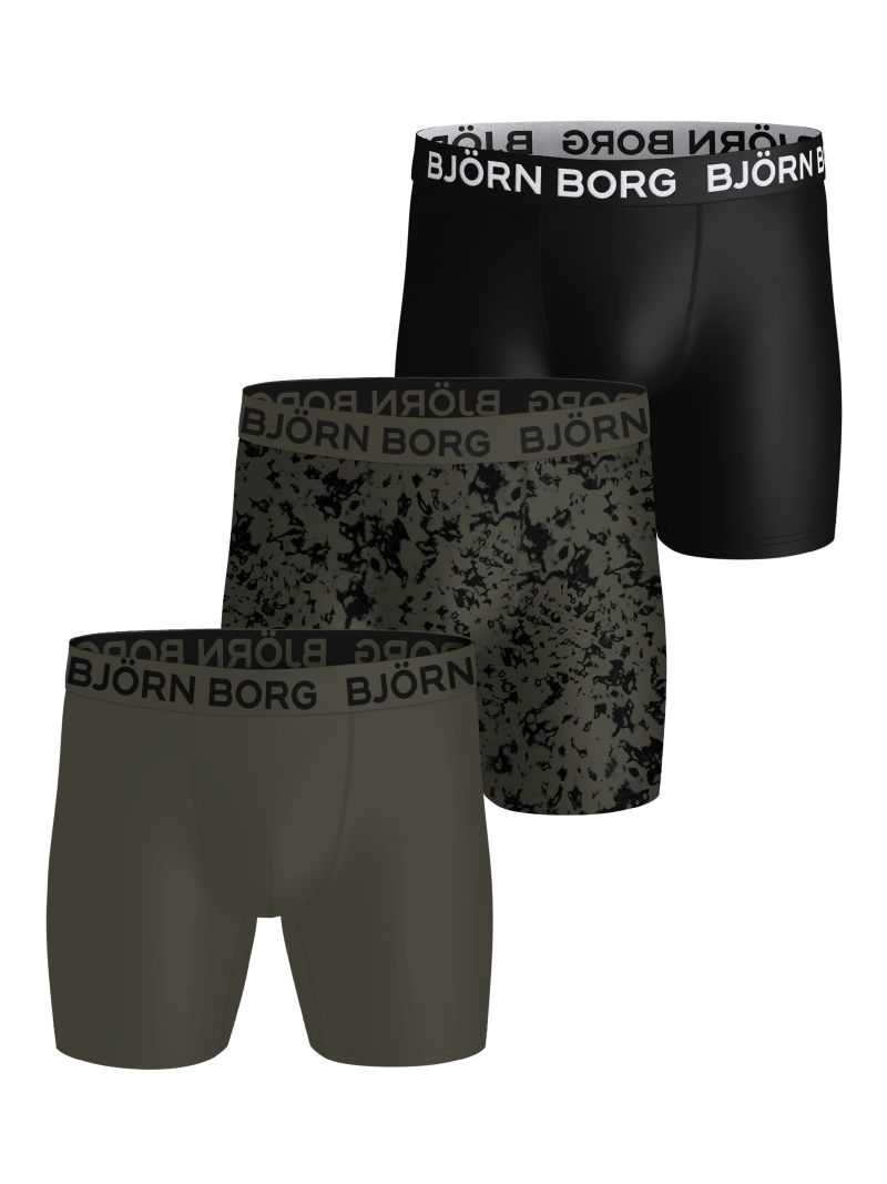 Björn Borg Sports Microfiber 3P - black/green/print