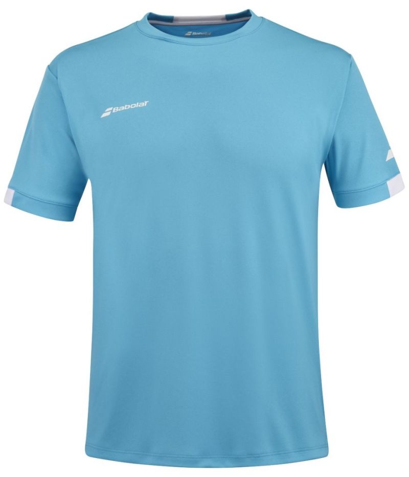 Babolat Boys Play Crew Neck T-Shirt - cyan blue