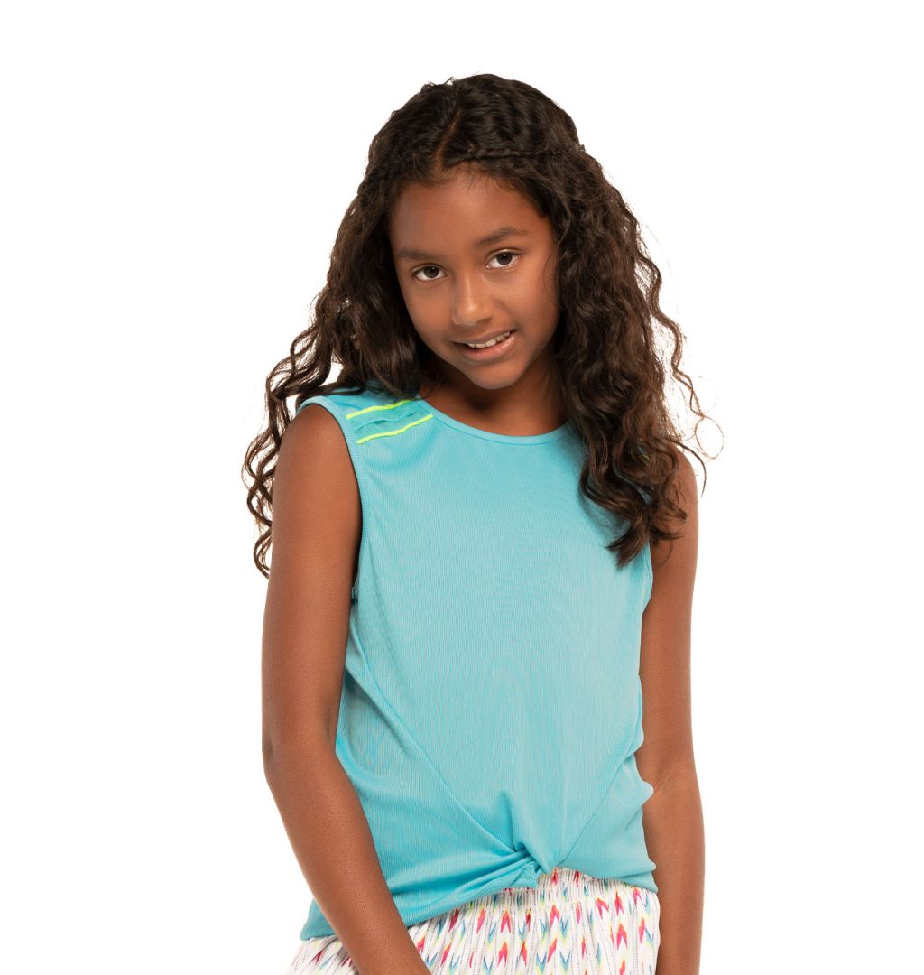 Lucky in Love Desert Vibes Twist Front Tank - sky