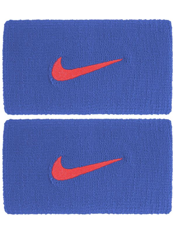 Nike Swoosh Double-Wide Wristbands - pacific blue/university red