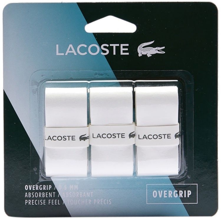 Lacoste Absorbent Overgrip 3P - white